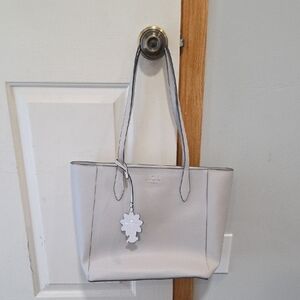 Kate Spade Light Gray Leather Tote Bag